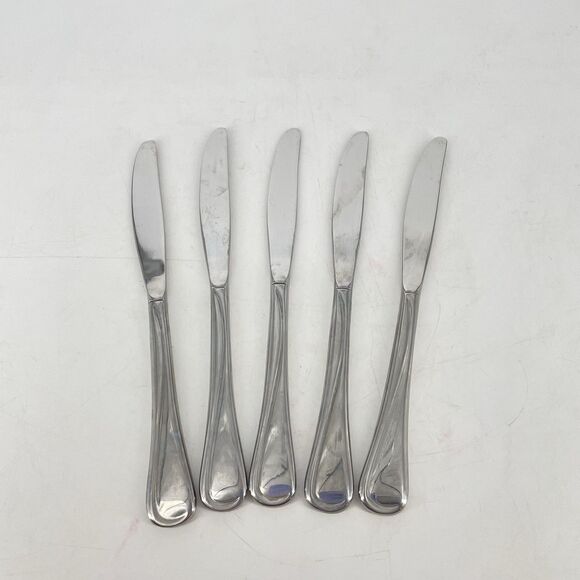 Set of 5 Oneida FLIGHT RELIANCE Glossy Stainless Flatware Dinner Knives - Picture 3 of 4